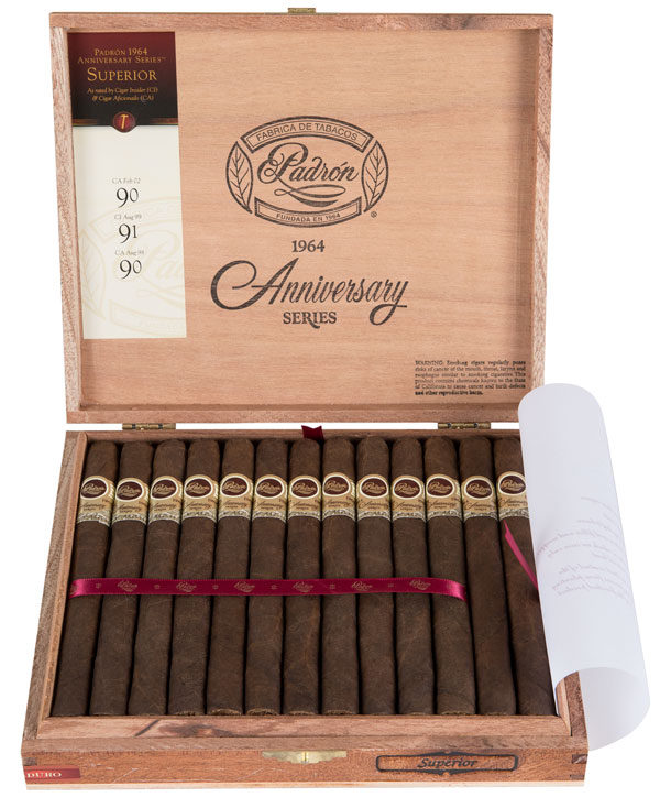 Padrón 1964 Anniversary Series Superior 25 count box open