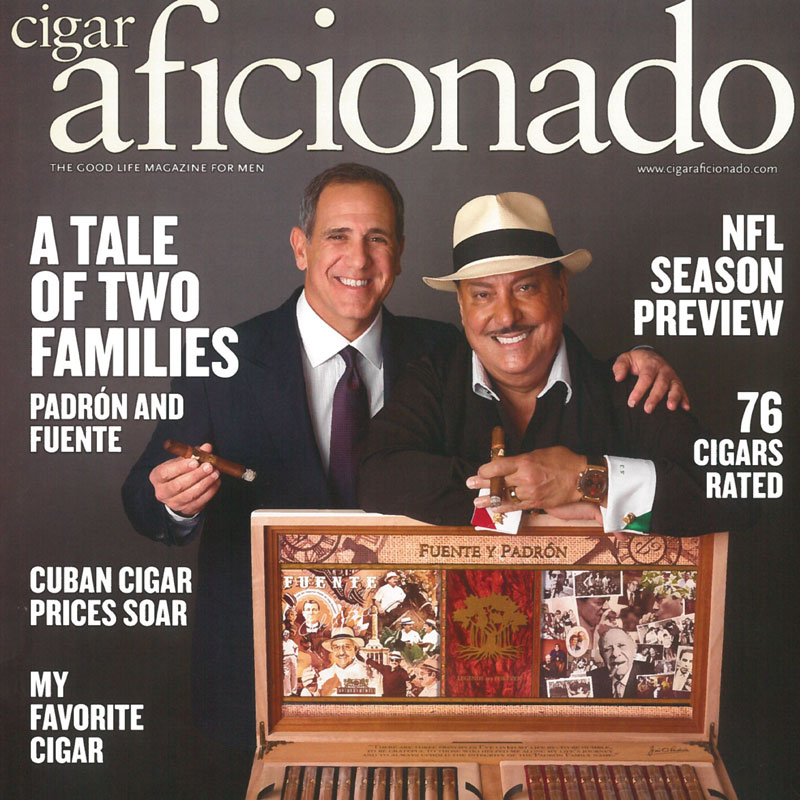 Cover of Oct. 2022 Cigar Aficionado with Jorge Padrón and Carlos Fuente Jr.